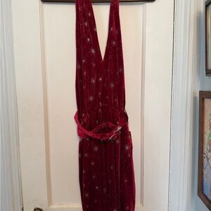 Unique Vintage Red Starry Jumpsuit